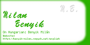 milan benyik business card